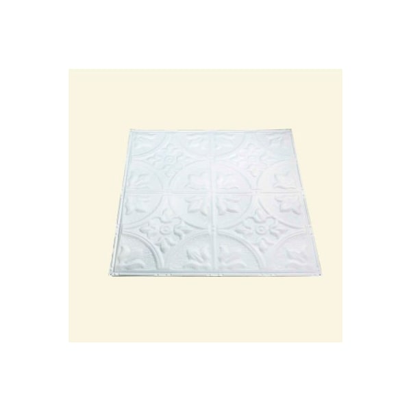 Acoustic Ceiling Products Great Lakes Tin Jamestown 2' X 2' Lay-in Tin Ceiling Tile in Gloss White - Y51-00 - main
